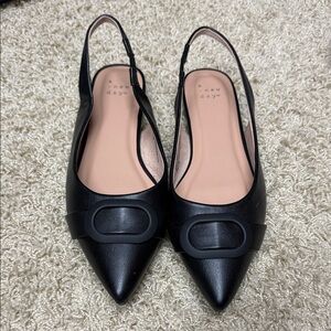 A New Day Black Pointed Slingback Flats